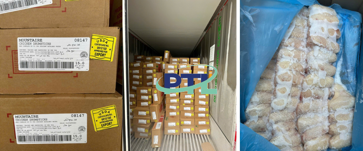 Quy cách đóng gói thịt gà đông lạnh thùng 15kg